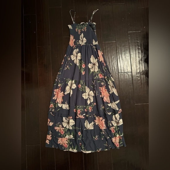 Dolan Anthropologie Blue Floral Smocked Maxi Sundress S | Cottagecore, Boho - Picture 3 of 9
